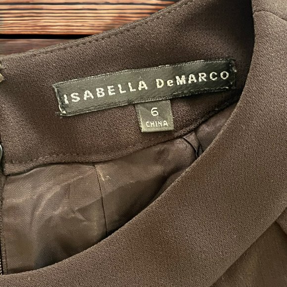 ISABELLA DEMARCO Deep Brown‎ Belted Dress Size 6 - Picture 6 of 12